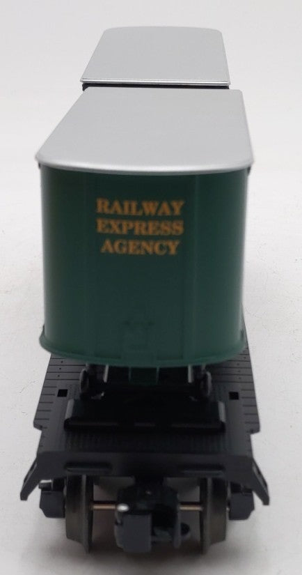 Lionel 6-26065 O Gauge REA Flatcar with Piggyback Trailers NIB