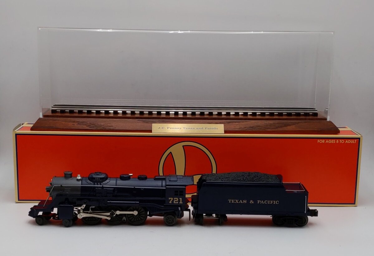 Lionel 6-18679 O JC Penny T&P 4-6-2 Steam Loco and Tender #721 with Display Case NIB