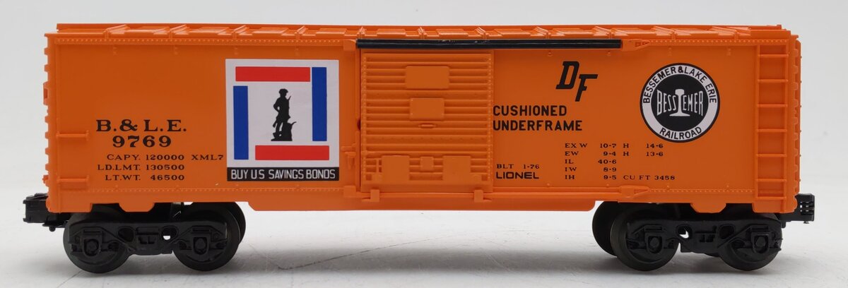 Lionel 6-9769 O Gauge Bessemer & Lake Erie Boxcar VG/Box