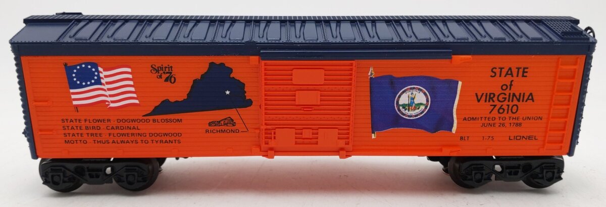 Lionel 6-7610 O Gauge State of Virginia Boxcar #7610 LN/Box