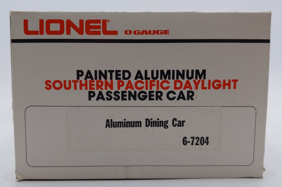 Lionel 6-7204 O Gauge Southern Pacific Daylight Aluminum Dining Car EX/Box