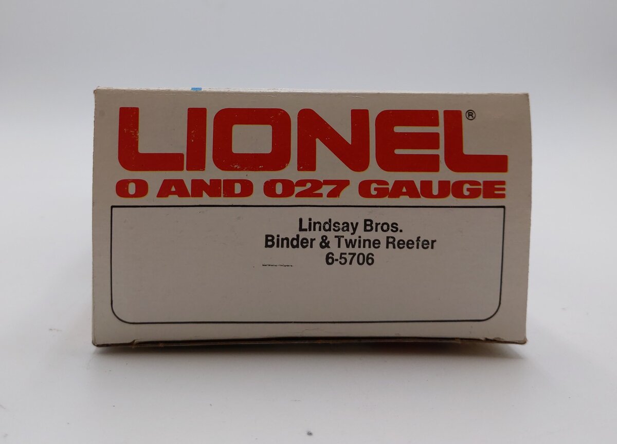 Lionel 6-5706 O Gauge MILW Lindsay Bros. Binder & Twine Reefer NIB