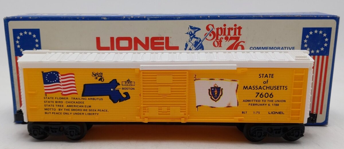 Lionel 6-7606 O Gauge State of Massachusetts Boxcar #7606 LN/Box