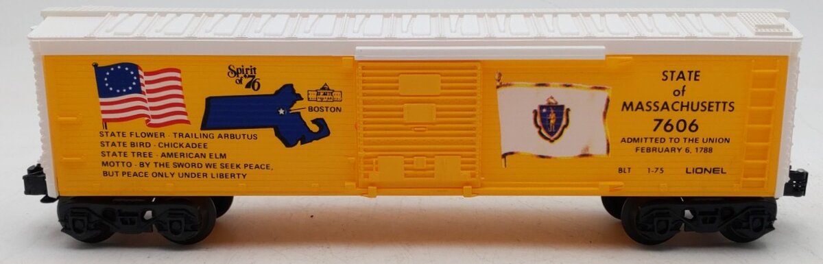 Lionel 6-7606 O Gauge State of Massachusetts Boxcar #7606 LN/Box