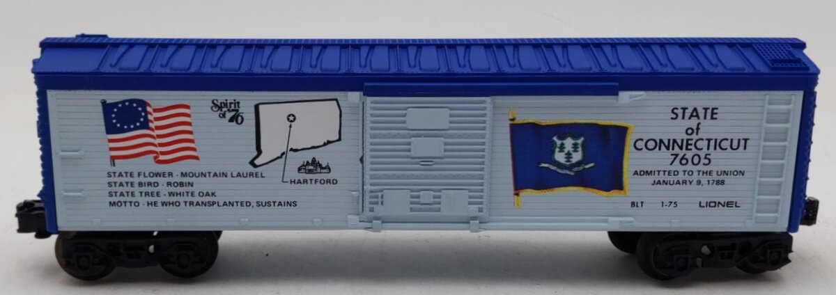 Lionel 6-7605 O Gauge Spirit of 76 State of Connecticut Boxcar #7605 LN/Box