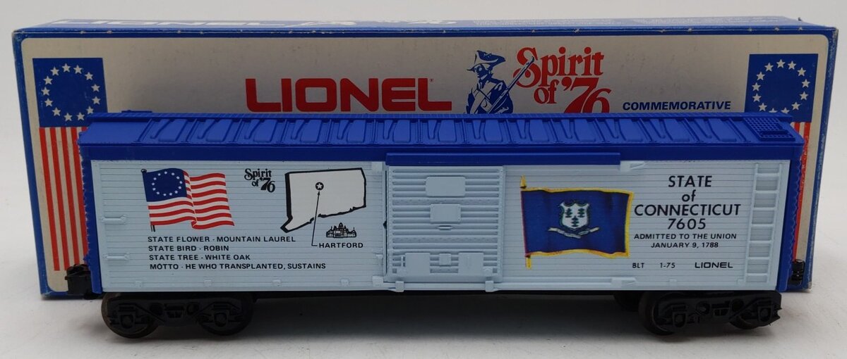 Lionel 6-7605 O Gauge Spirit of 76 State of Connecticut Boxcar #7605 LN/Box