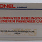 Lionel 6-9578 O Burlington "Silver Gladiola" Aluminum Passenger Car EX/Box