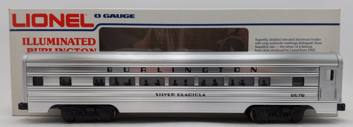 Lionel 6-9578 O Burlington "Silver Gladiola" Aluminum Passenger Car EX/Box