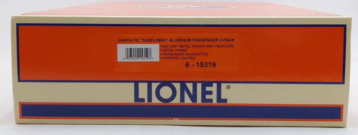 Lionel 6-15319 O Gauge Santa Fe Surfliner Passenger (Set of 2) LN/Box
