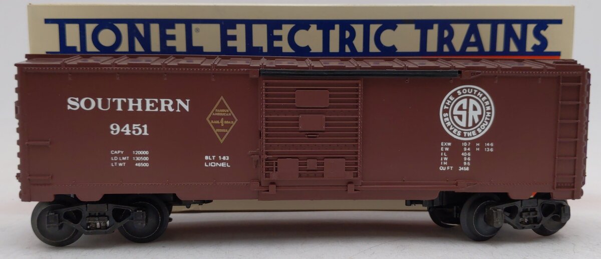 Lionel 6-9451 O Gauge Southern Railway "Famous American Railroad" Boxcar #9451 EX/Box