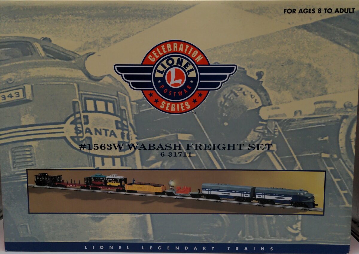 Lionel 6-31711 O Gauge PWC Wabash Freight Train Set w/o AB Locomotives #1563W LN/Box