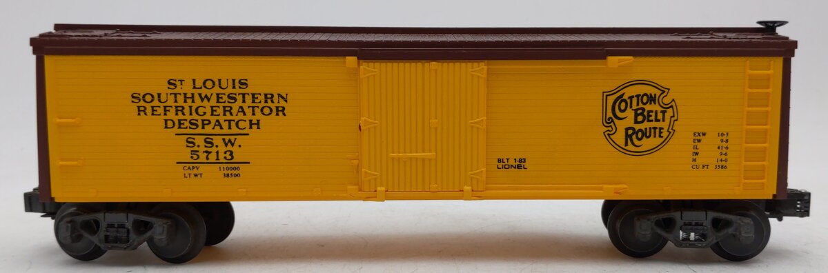 Lionel 6-5713 O Gauge SSW Cotton Belt Route Woodside Reefer Car EX/Box