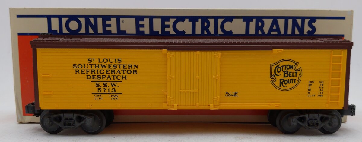 Lionel 6-5713 O Gauge SSW Cotton Belt Route Woodside Reefer Car EX/Box