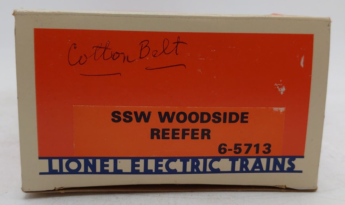 Lionel 6-5713 O Gauge SSW Cotton Belt Route Woodside Reefer Car EX/Box