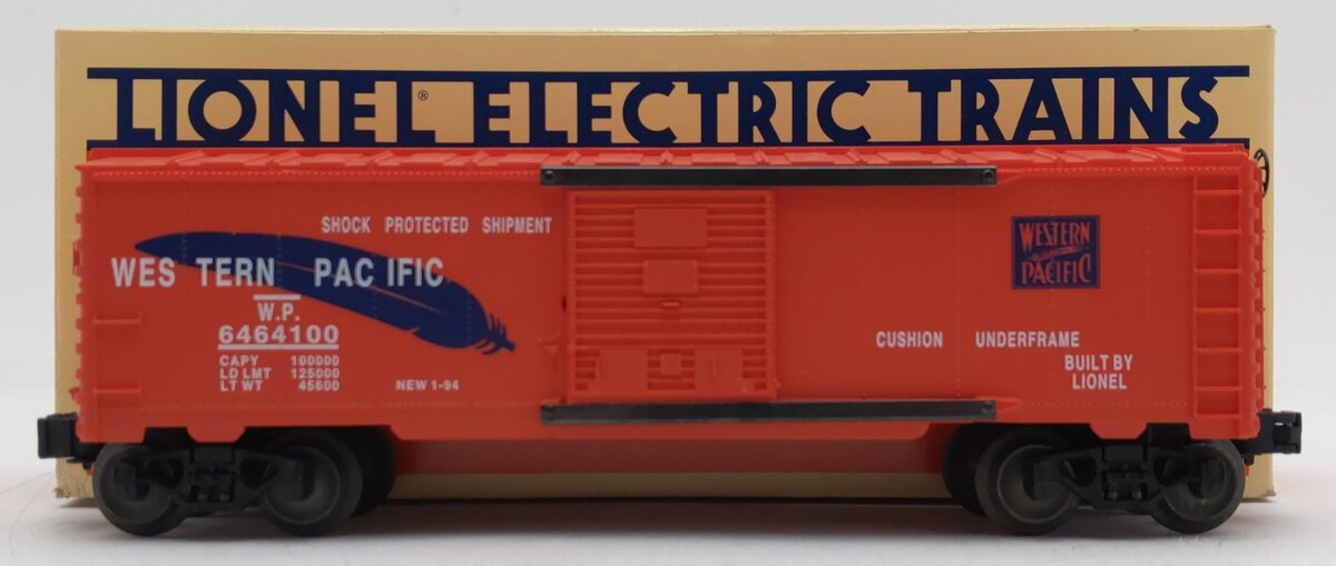Lionel 6-19260 O Gauge Western Pacific Orange with Blue Feather Boxcar # 6464100 EX/Box