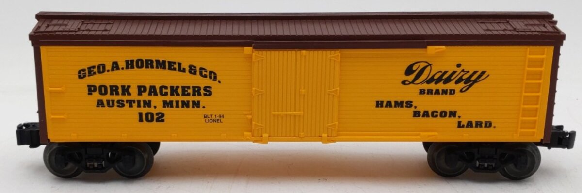 Lionel 6-19538 O Gauge Hormel Billboard Reefer Car #102 LN/Box