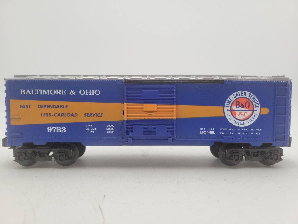 Lionel 6-9783 O Gauge Baltimore and Ohio Time Saver Boxcar VG