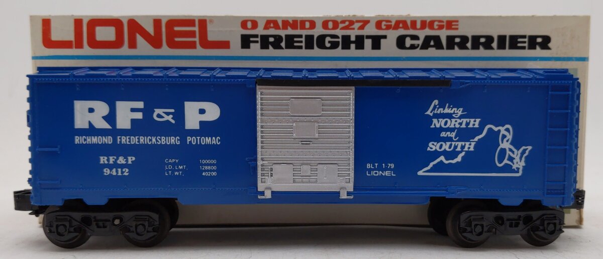 Lionel 6-9412 O Gauge Richmond Fredericksburg & Potomac Boxcar VG/Box