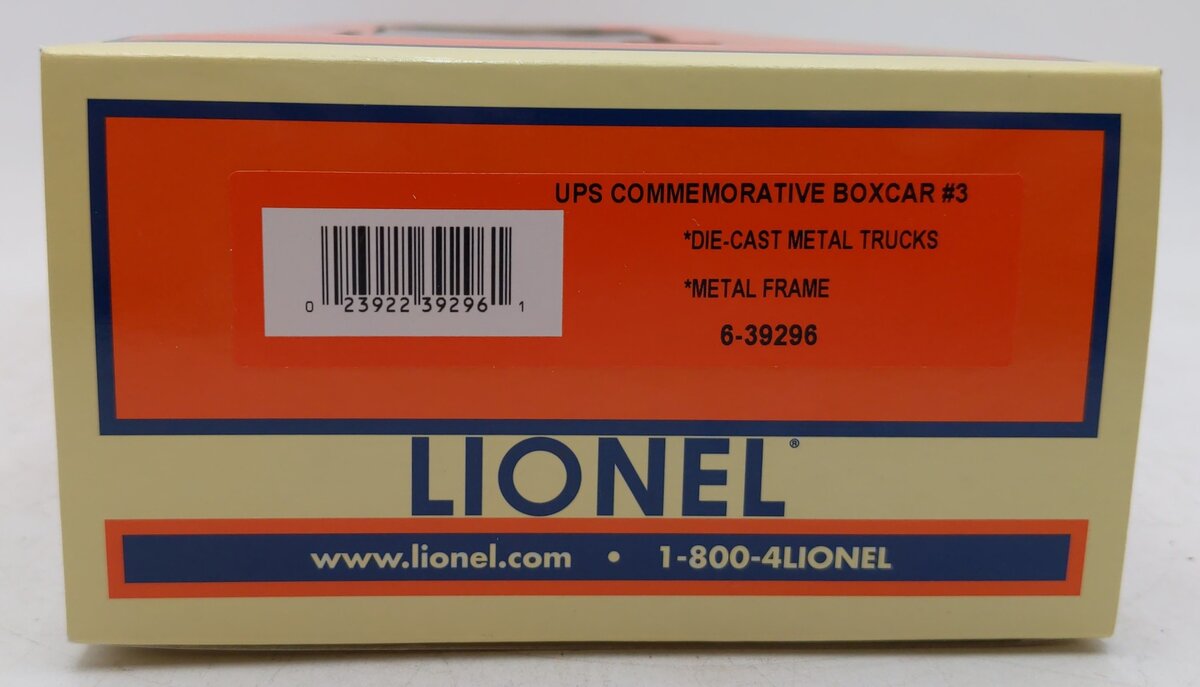 Lionel 6-39296 O Gauge UPS Commemorative Centennial Boxcar #3 LN/Box