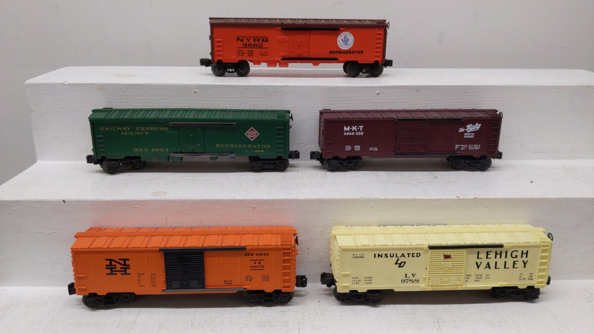 Lionel O Assorted Freight Cars 6-9882, 6-9788, 6-39204, 6-9863 & 6-19283 [5] EX