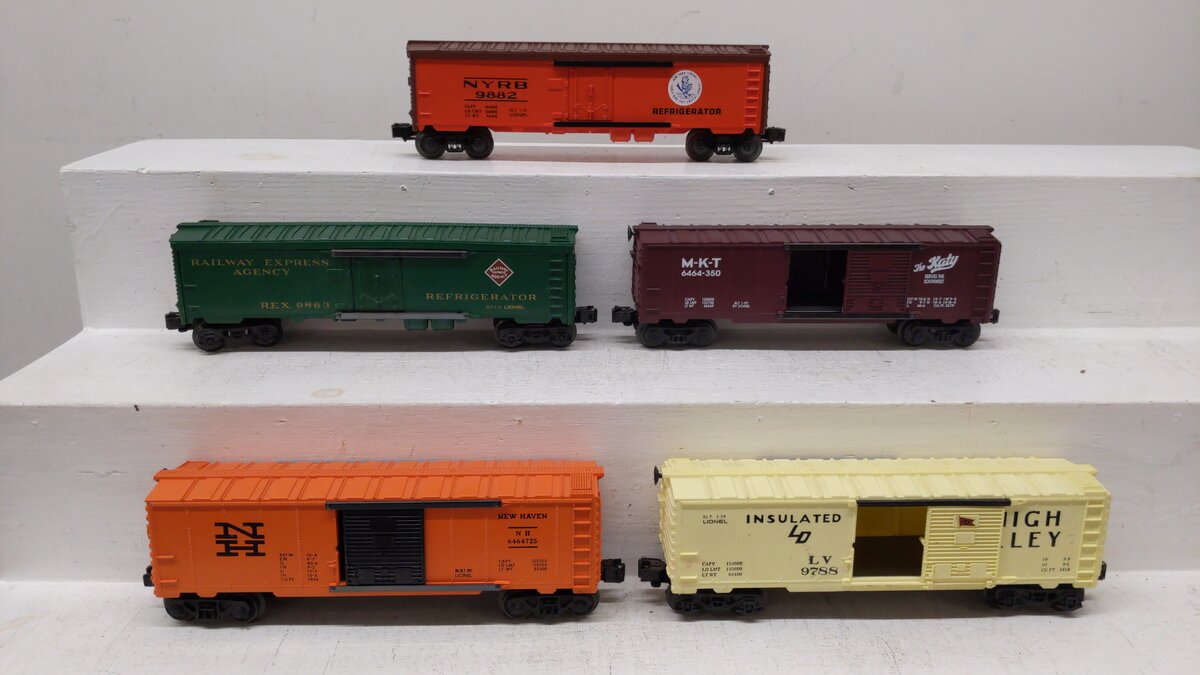 Lionel O Assorted Freight Cars 6-9882, 6-9788, 6-39204, 6-9863 & 6-19283 [5] EX
