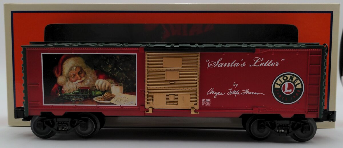 Lionel 6-81987 O Gauge Angela Trotta Thomas "Santa's Letter" 2014 Boxcar