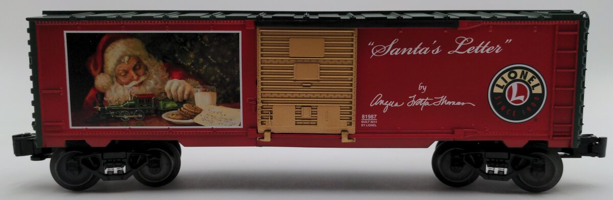 Lionel 6-81987 O Gauge Angela Trotta Thomas "Santa's Letter" 2014 Boxcar