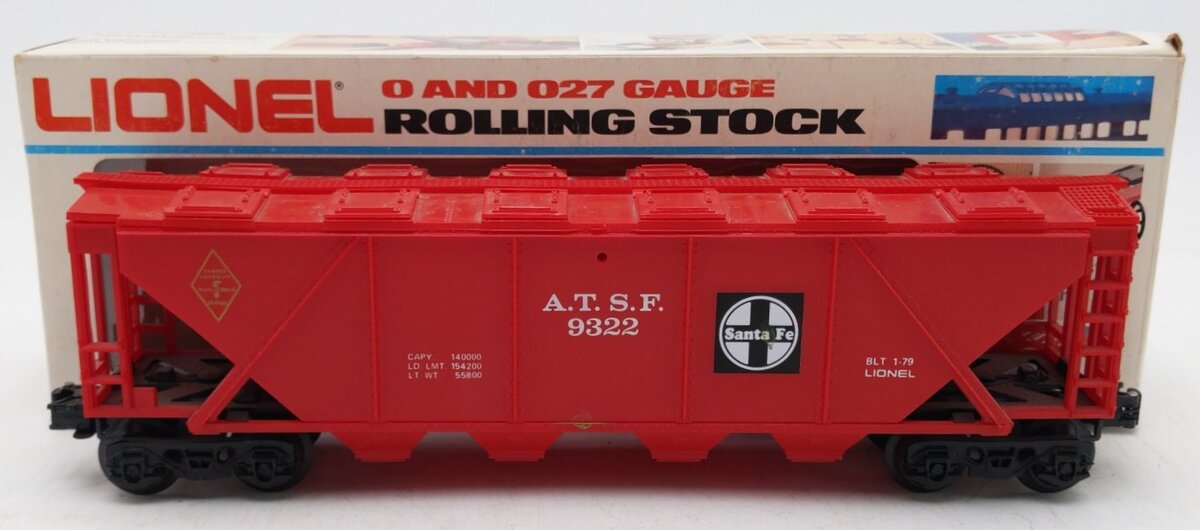 Lionel 6-9322 O Gauge Famous American Railroad Series AT&SF 4-Bay Hopper EX/Box