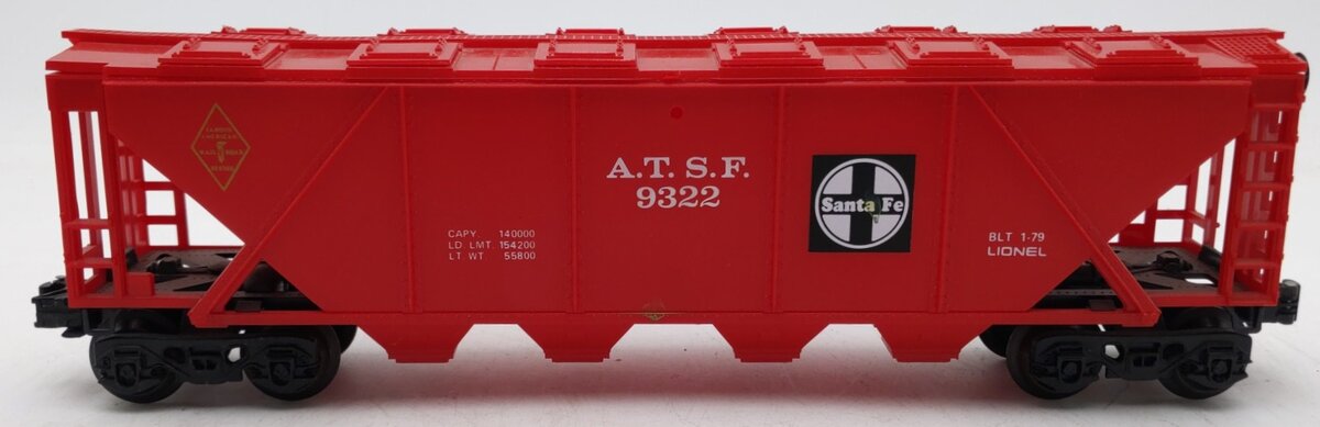 Lionel 6-9322 O Gauge Famous American Railroad Series AT&SF 4-Bay Hopper EX/Box