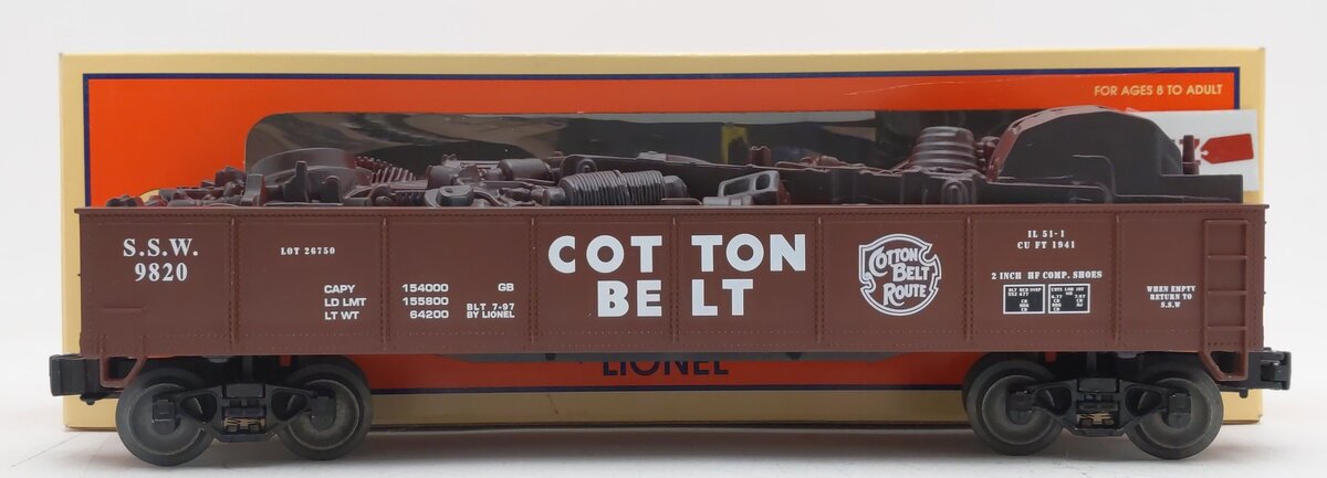 Lionel 6-17408 O Gauge Cotton Belt Gondola with Scrap Load #9820 LN/Box