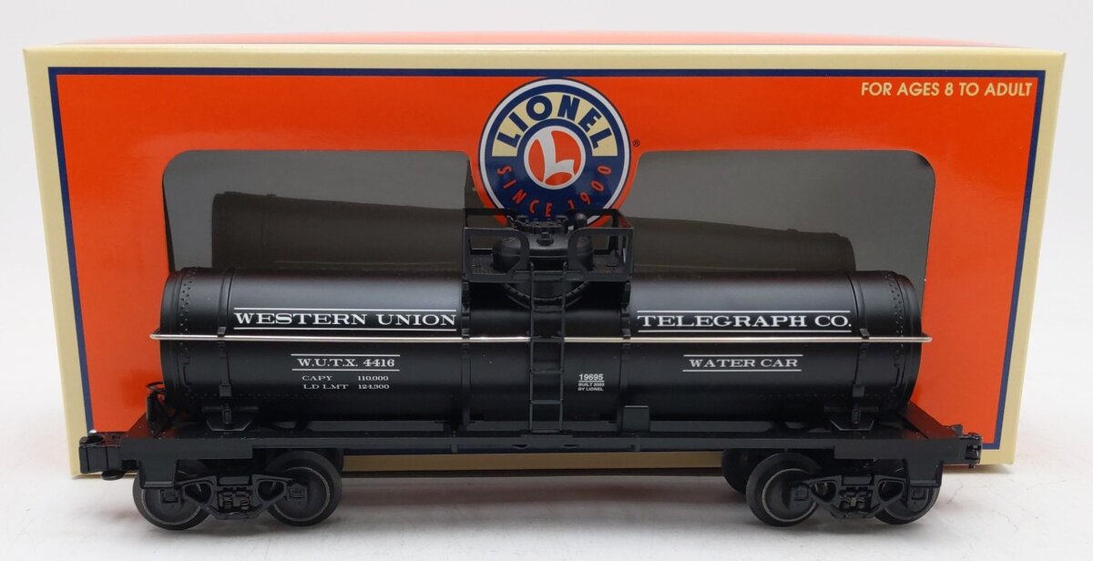 Lionel 6-19695 O Gauge LRRC Western Union Water Tank Car EX/Box