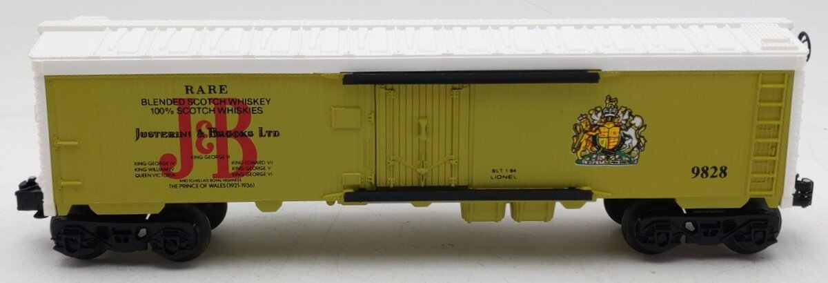 Lionel 6-9828 O Gauge Justerini and Brooks Scotch Billboard Reefer Car EX/Box