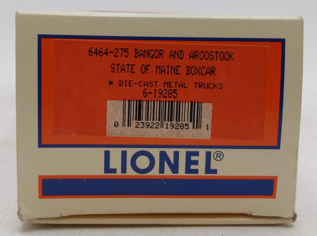 Lionel 6-19285 O Gauge Bangor & Aroostook "State of Maine" Boxcar #6464275 EX/Box