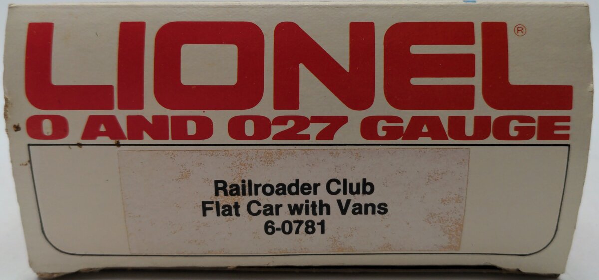 Lionel 6-0781 O Gauge LRRC Flatcar with 2 Vans EX/Box