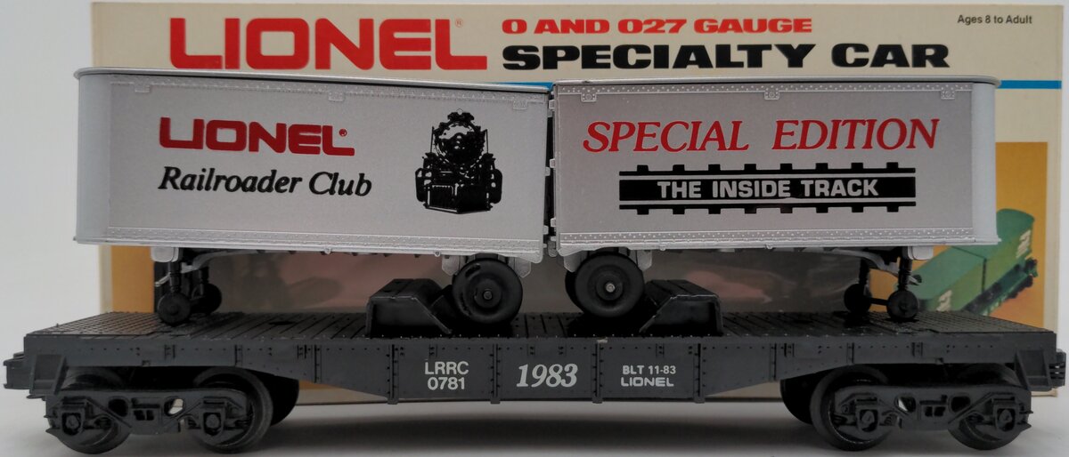 Lionel 6-0781 O Gauge LRRC Flatcar with 2 Vans EX/Box