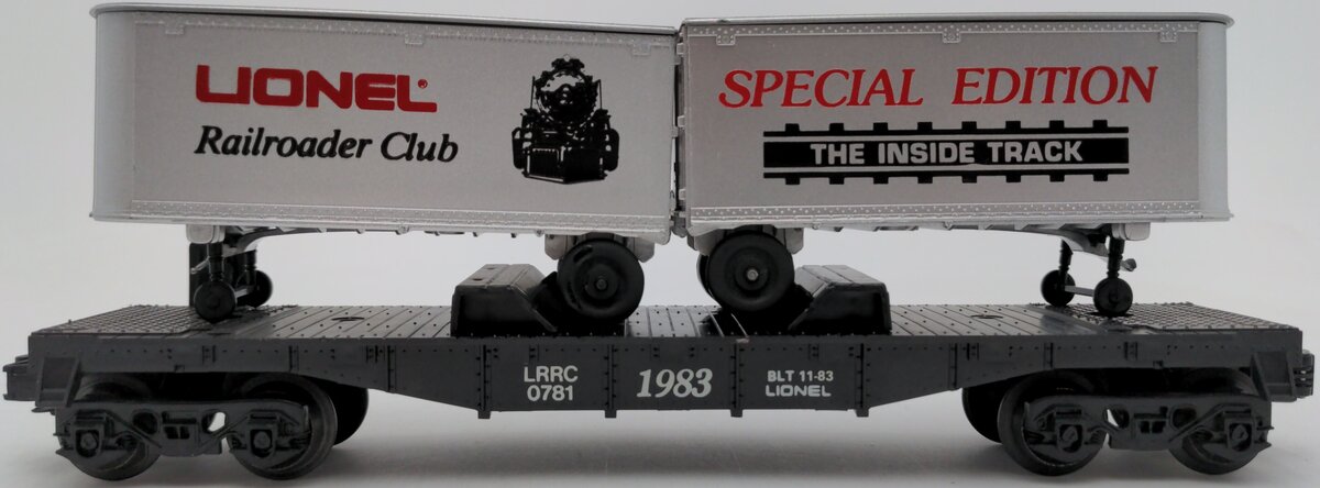 Lionel 6-0781 O Gauge LRRC Flatcar with 2 Vans EX/Box