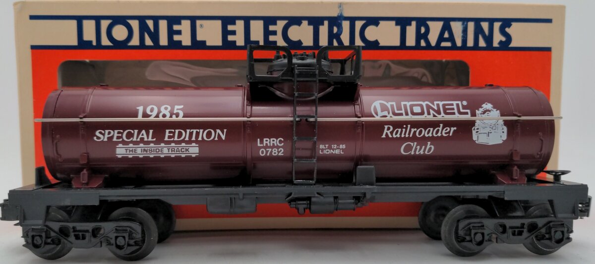 Lionel 6-0782 LRRC 1985 Special Edition O Gauge Single Dome Tank Car #0782 EX/Box