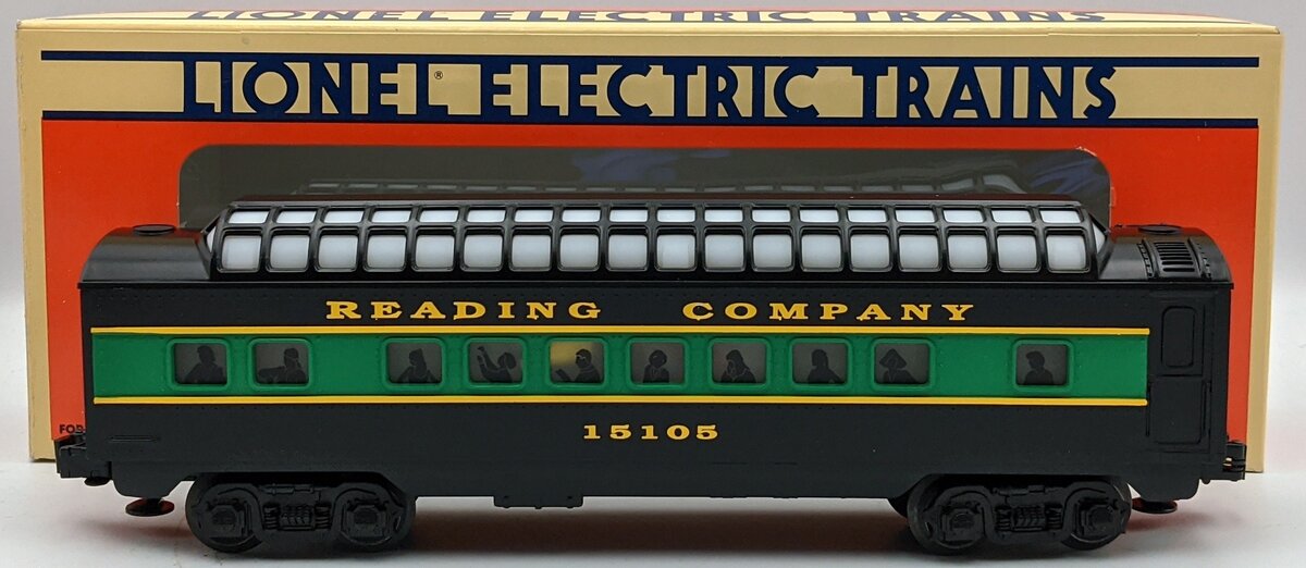 Lionel 6-15105 O Gauge Reading Full Vista Dome Passenger Car MT/Box