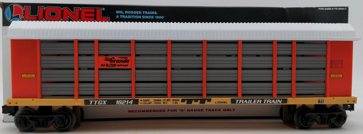 Lionel 6-16214 O Gauge Denver & Rio Grande Two Tier Auto Carrier EX/Box