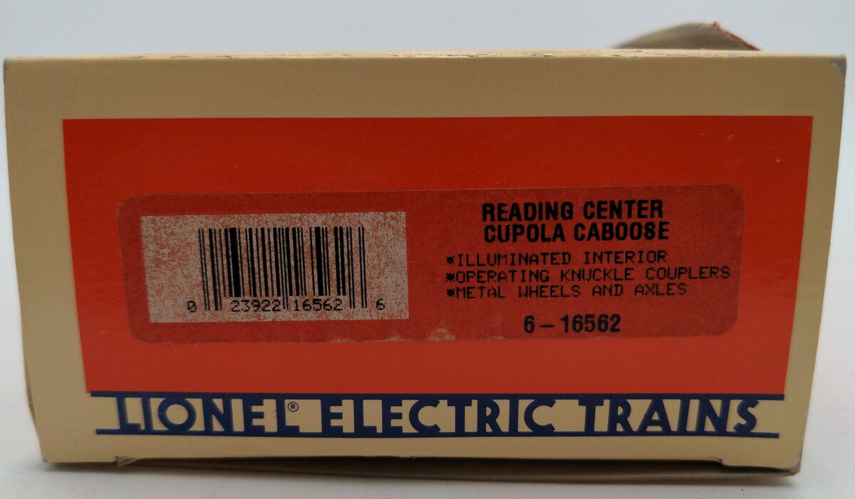 Lionel 6-16562 O Gauge Reading Center Cupola Illuminated Caboose EX/Box