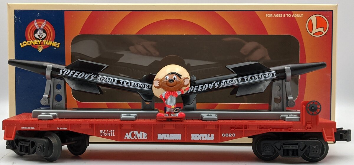 Lionel 6-16980 O Gauge WB Speedy Gonzales Missile Flatcar #6823 MT/Box