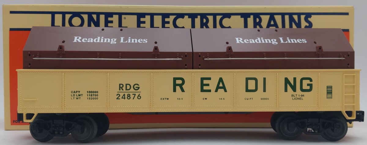 Lionel 6-17405 O Gauge Reading Gondola with Coil Covers #24876 EX/Box