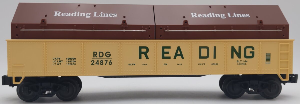 Lionel 6-17405 O Gauge Reading Gondola with Coil Covers #24876 EX/Box
