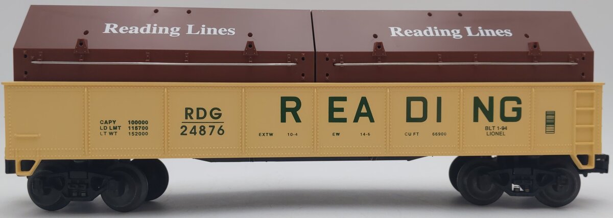 Lionel 6-17405 O Gauge Reading Gondola with Coil Covers #24876 EX/Box
