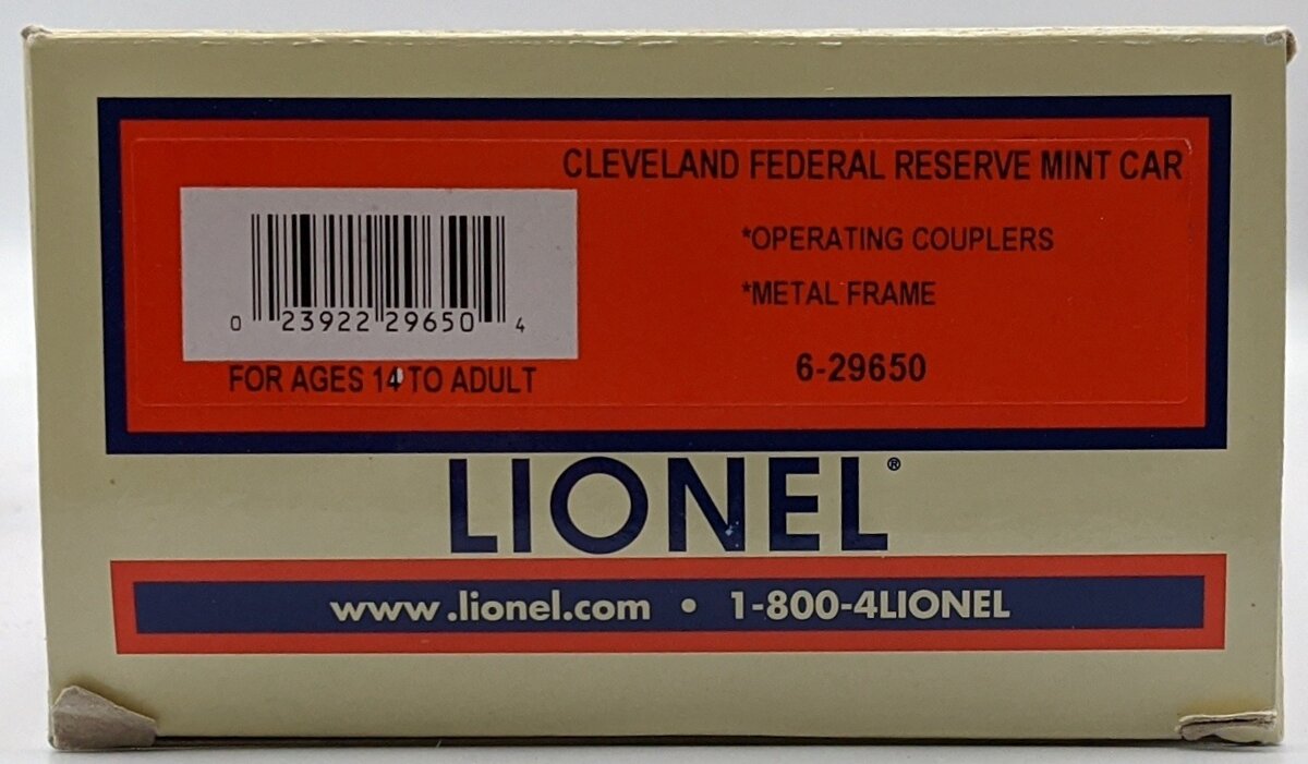 Lionel 6-29650 O Gauge Cleveland Federal Reserve Mint Car #6445 MT/Box