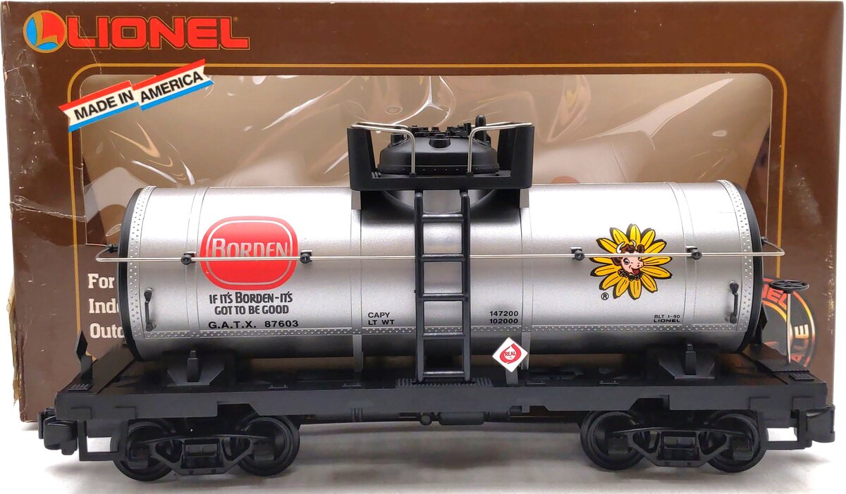 Lionel 8-87603 G Gauge Borden Tank Car NIB