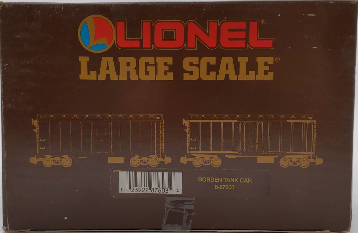 Lionel 8-87603 G Gauge Borden Tank Car NIB