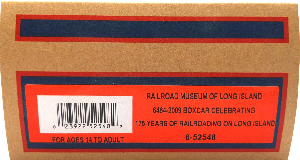 Lionel 6-52548 Railroad Museum of Long Island Boxcar #6464-2009 LN/Box