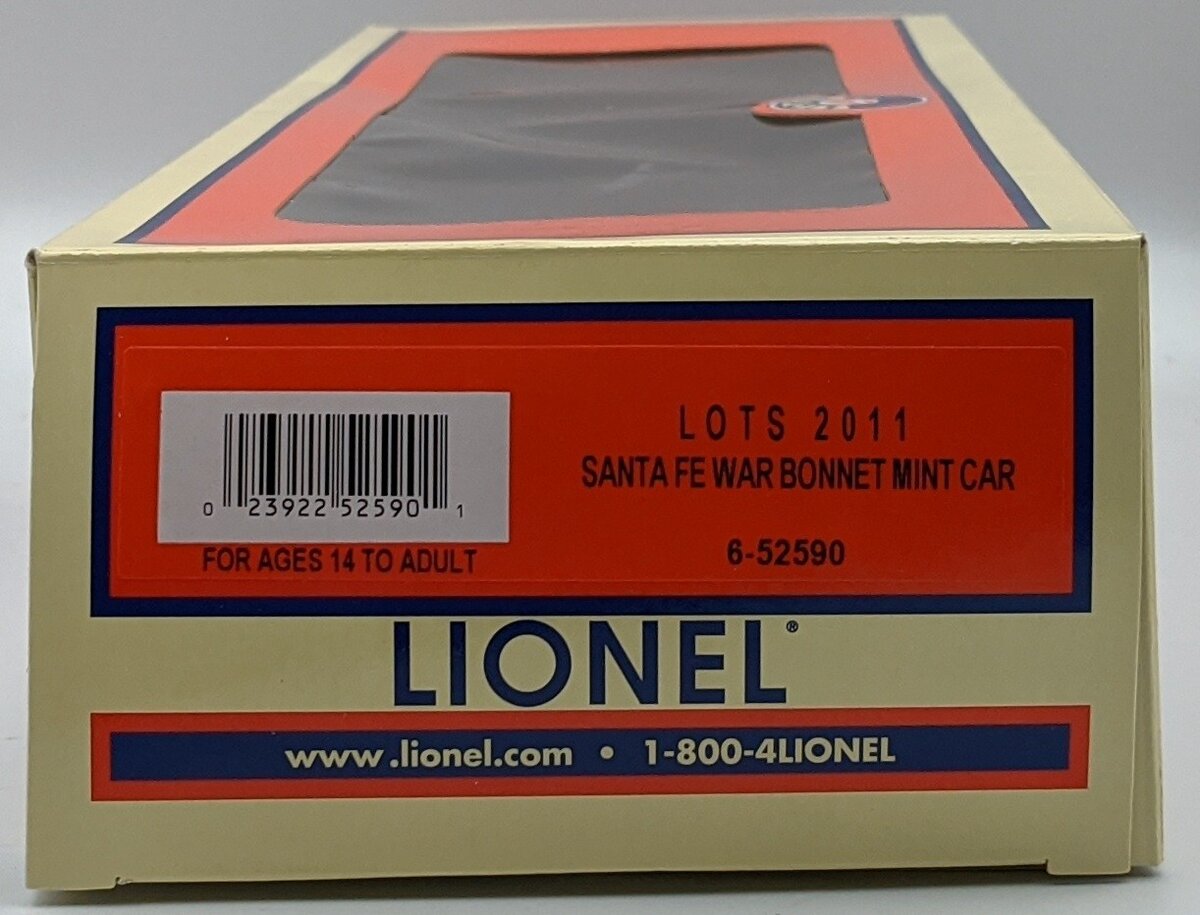 Lionel 6-52590 O Gauge LOTS 2011 Santa Fe War Bonnet Mint Car #32112 MT/Box