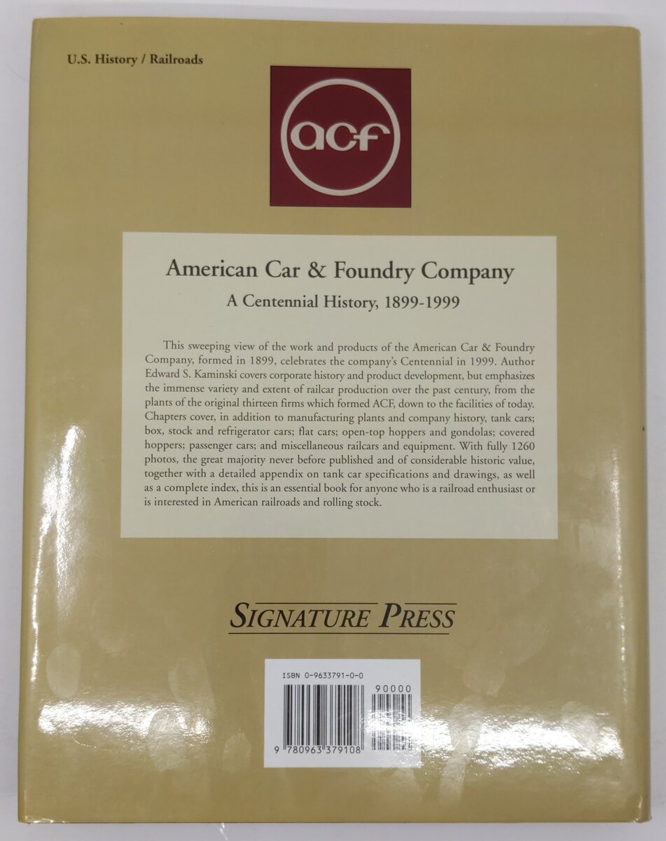 American Car & Foundry Company Hardcover Book By Edward S. Kaminshi VG